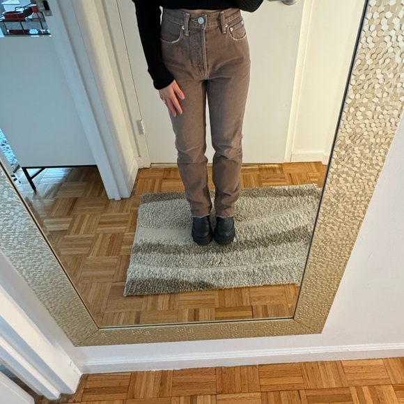 Moussy Vintage Brown Straight Jeans - Picture 1 of 4